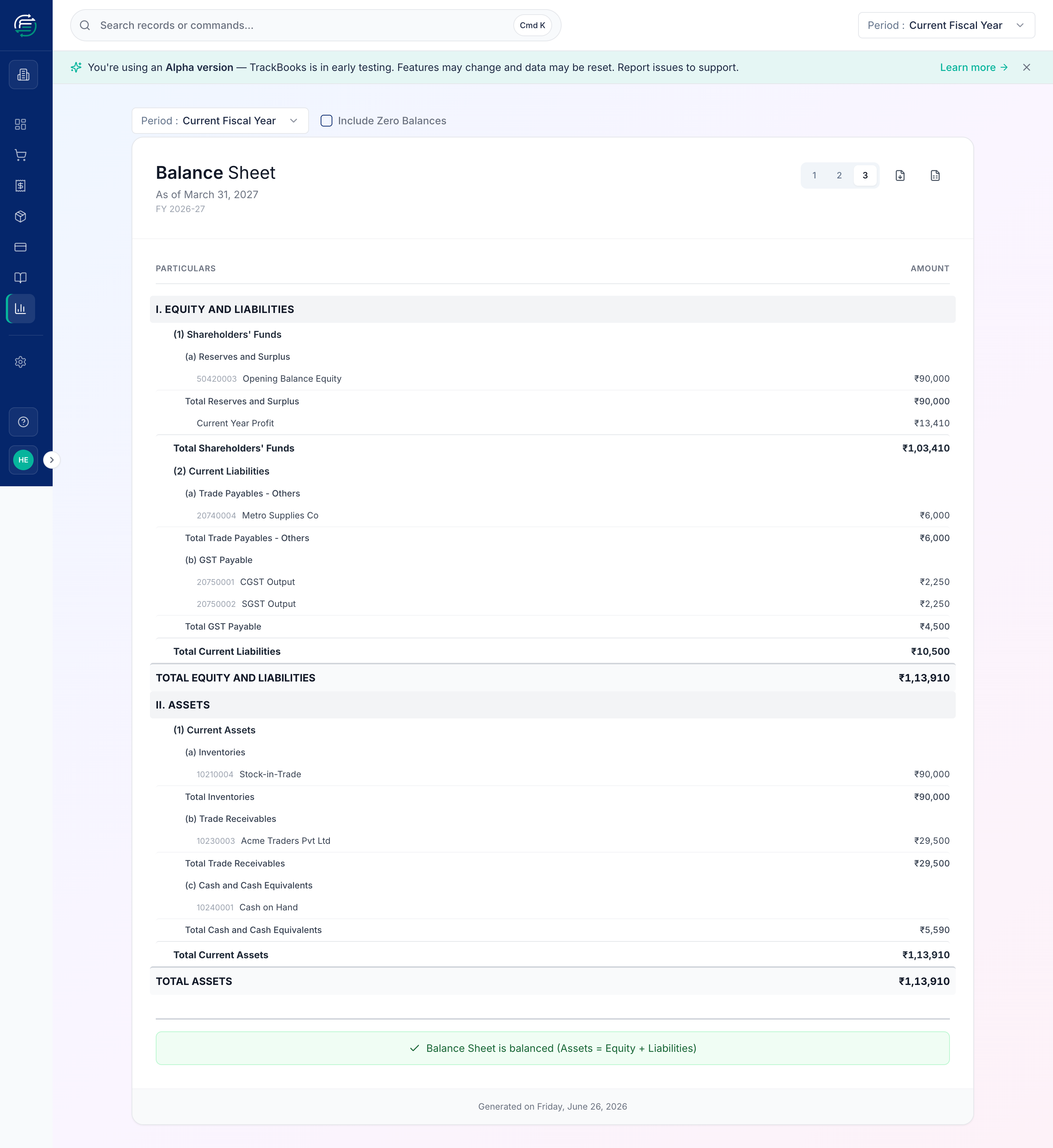 The Balance Sheet